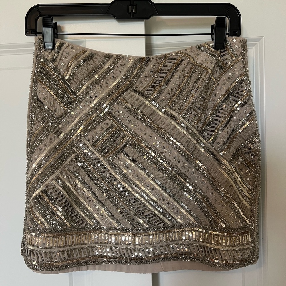 Club Monaco Gold and Silver Sequin Mini Skirt